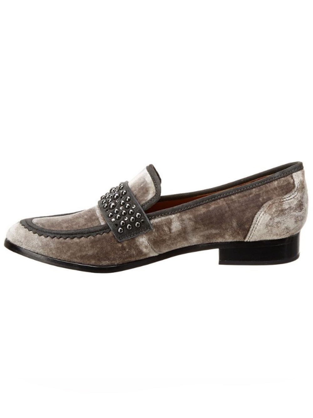 Franco Sarto Silver Studded Velvet Loafers Size 10.5M